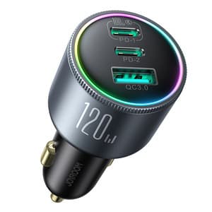 Autolaturi Joyroom JR-CCN07, 3-porttinen C–C, 120 W, (harmaa)