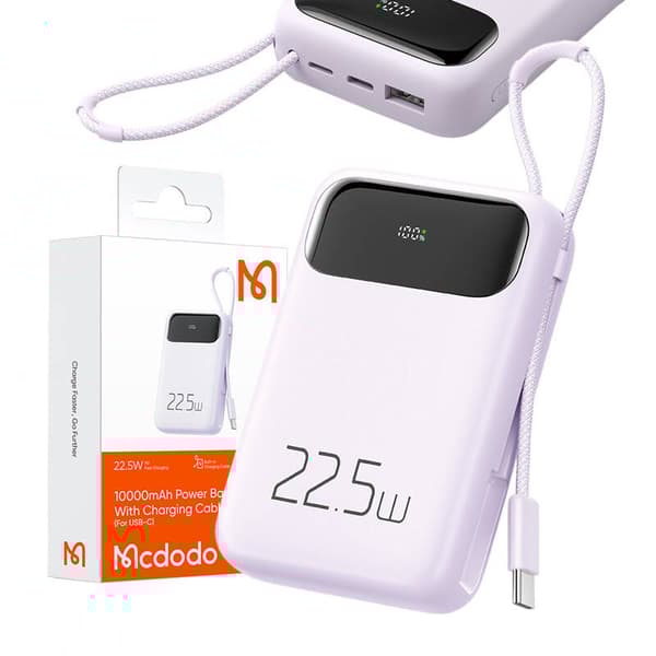 Mcdodo Power Bank MC-3245 10000mAh, 22,5W, opp til C (lilla)