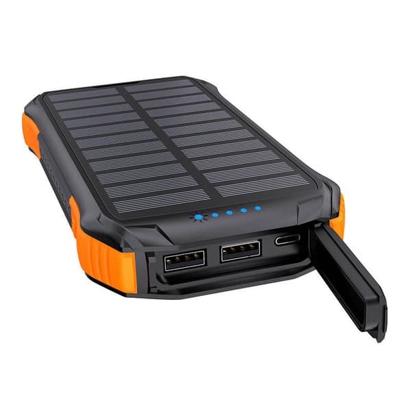 Choetech B658 Solenergibank 2x USB 10000mAh Qi 5W (svart-oransje)
