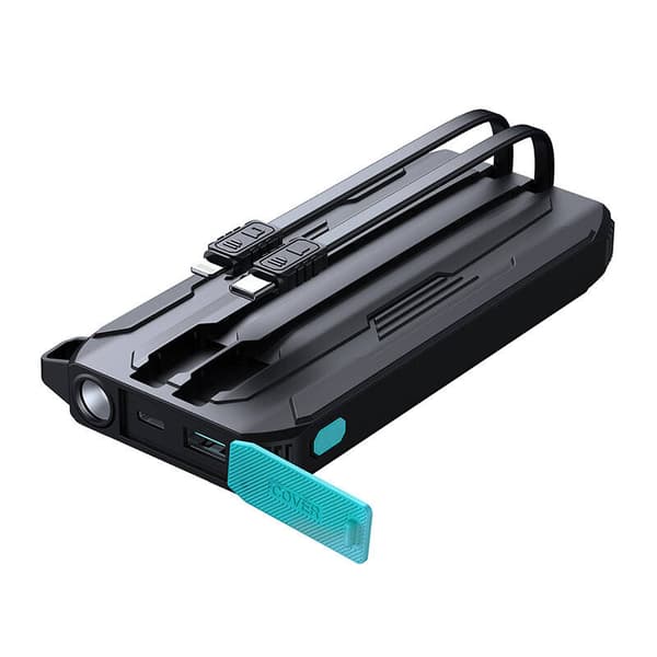 Powerbank Joyroom JR-L017 10000mAh, 22,5W, med Lightning + USB-C-kabel (svart)