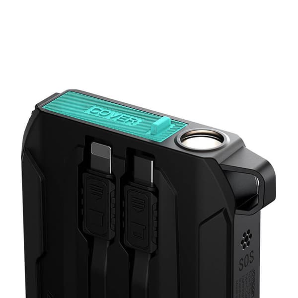 Powerbank Joyroom JR-L017 10000mAh, 22,5W, med Lightning + USB-C-kabel (svart)