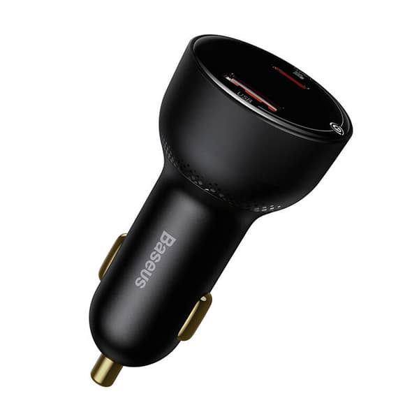 Biloplader Baseus Superme, USB, USB-C, 100W + USB-C kabel (sort)