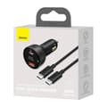 Miniatyrbillede 8 af 11: Biloplader Baseus Superme, USB, USB-C, 100W + USB-C kabel (sort)