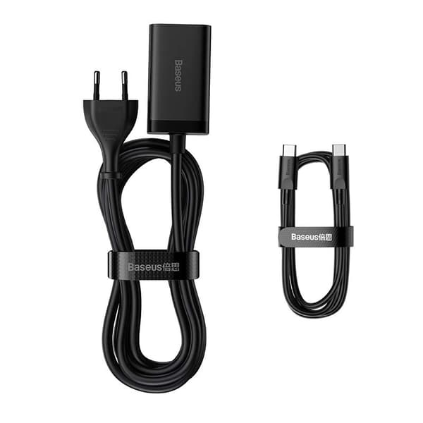 Hurtigoplader Baseus GaN3 Pro, 2x USB-C, 2x USB, 65W (sort)