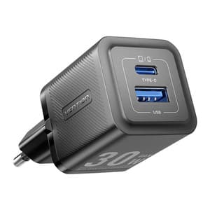 Vægoplader, Vention, FEQB0-EU, USB-C, USB-A, 30W/30W, GaN (sort)