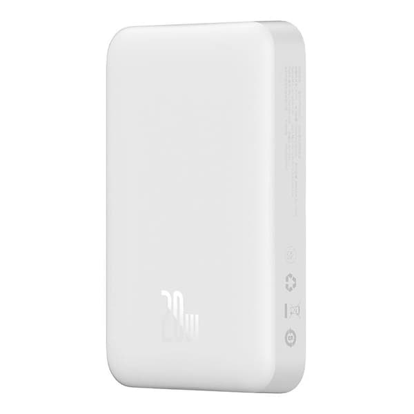 Powerbank Baseus Magnetic, 10000mAh, USB-C 20W, MagSafe (hvid)