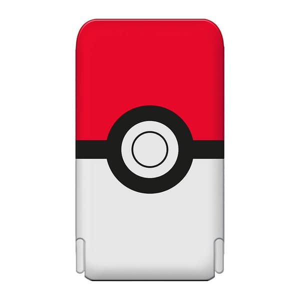 Magnetisk powerbank OTL 5000 mAh, USB-C 15W, Pokemon Pokeball med stativ (rød-hvit)