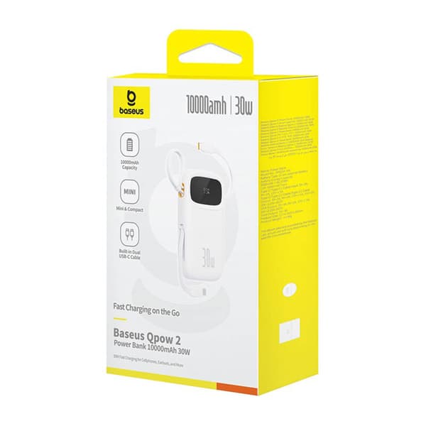 Baseus QPow 2 10000mAh 30W powerbank (hvid)
