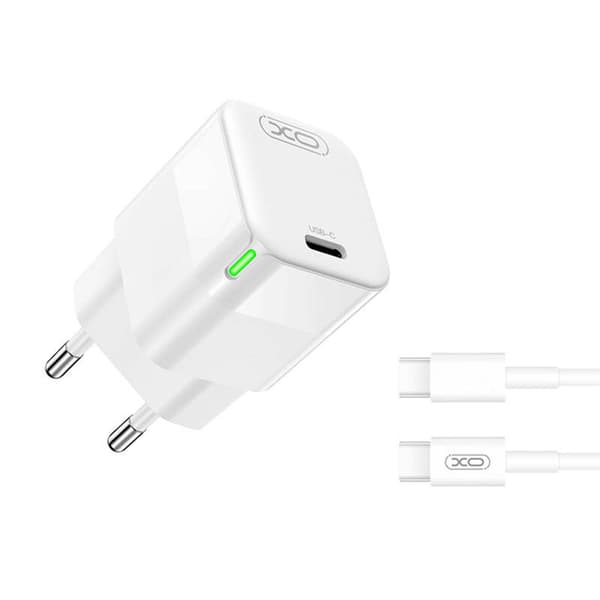 Vegglader XO CE06, 30W, USB-C, med kabel UBS-C