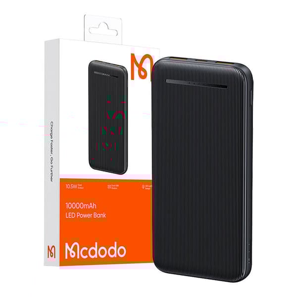 Power Bank Mcdodo MC-4631 Dual USB, 10 000 mAh, 10,5 W (svart)