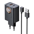 Miniatyrbillede 3 af 4: McDodo CH-3700 30W 2-i-1 USB-C+A oplader, sort