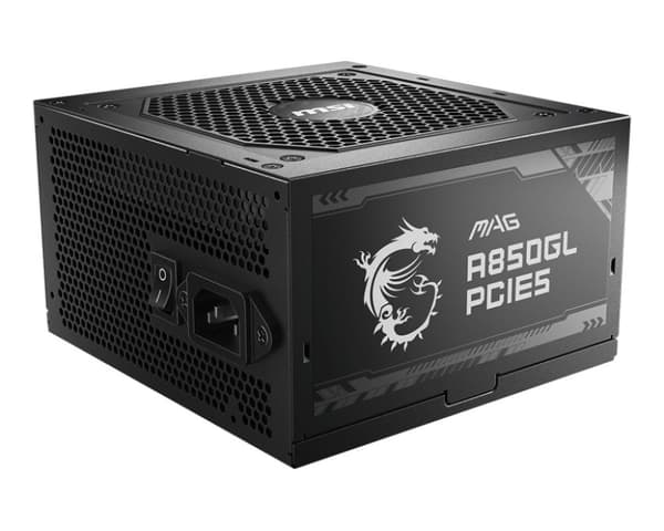 MSI MAG A850GL PCIE5 strømforsyningsenhed 850 W 20+4 pin ATX ATX Sort