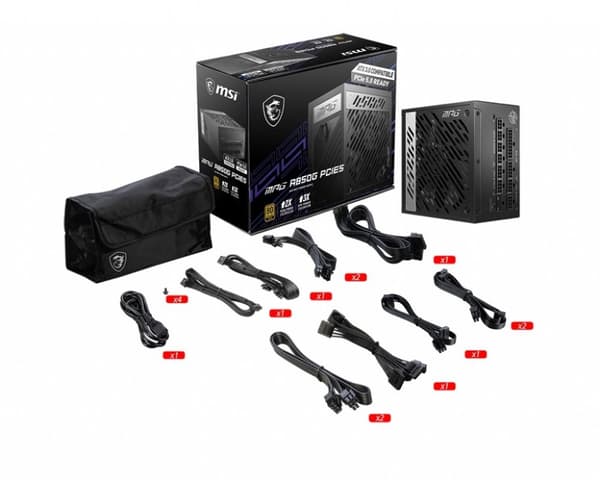 MSI MPG A850G PCIE5 strømforsyning 850 W 24-bens ATX ATX Sort