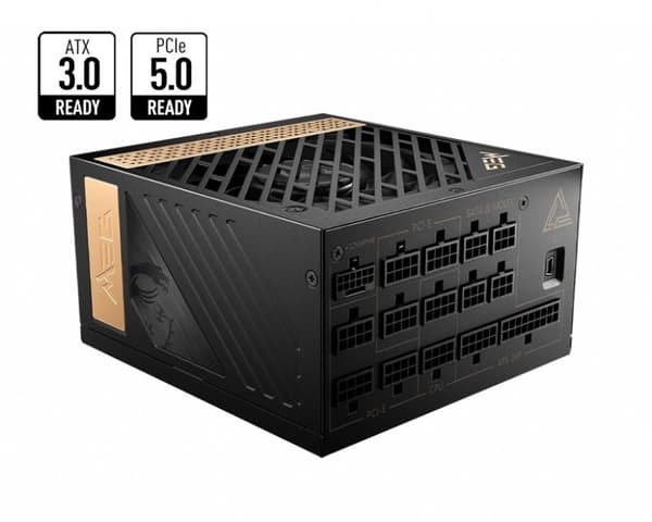 MSI MEG AI1300P PCIE5 strømforsyningsenhed 1300 W 24-pin ATX ATX Sort Sort