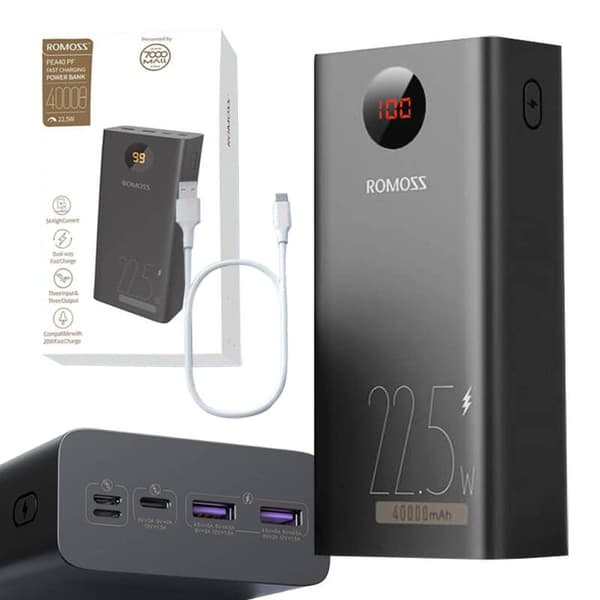 Powerbank Romoss PEA40PF 40000mAh, 22,5W (sort)