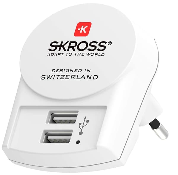 Euro USB Charger - 2xType A - BULK