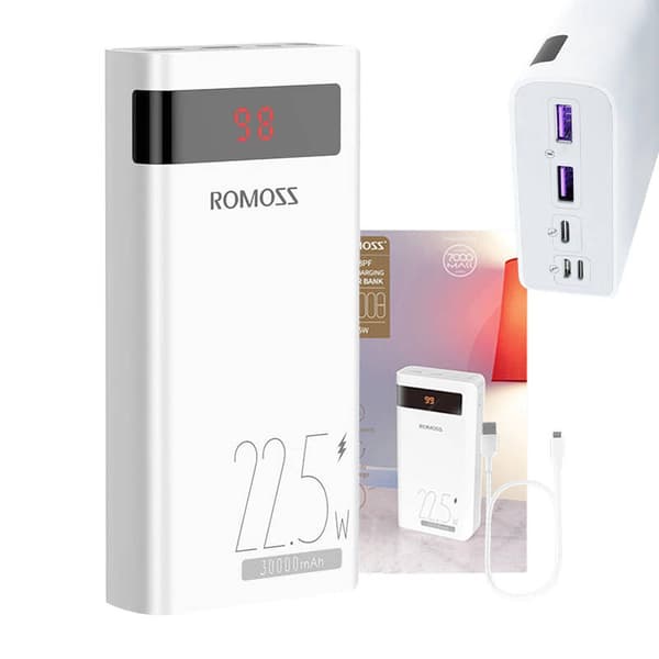 Powerbank Romoss SENSE8PF 30000mAh, 22,5W (hvit)