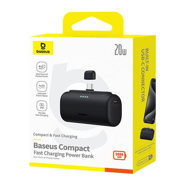 Powerbank Baseus Compact 5000mAh, 20W, USB-C (Carny)