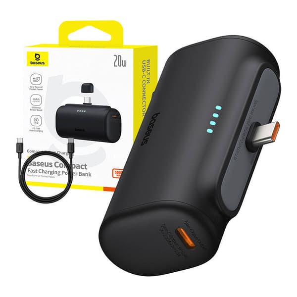 Powerbank Baseus Compact 5000mAh, 20W, USB-C (Carny)