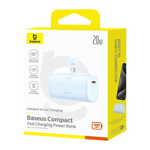 Powerbank baseus Compact USB-C 5000mAh, 20W (blå)