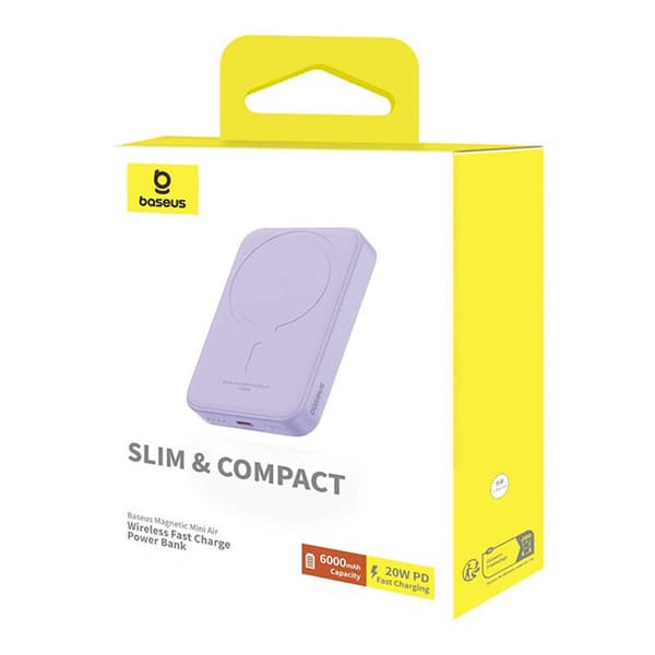Powerbank mini Baseus 6000 mAh 20W (lilla)