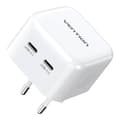 Miniatyrbilde 1 av 3: Vensjon FBPW0-EU USB(C+C) GaN (35W/35W) nettlader (hvit)
