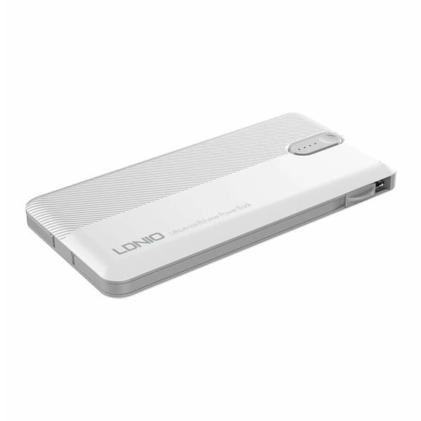 Powerbank LDNIO PL1013, 10000mAh + 3-i-1-kabel (hvit)