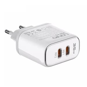 Vægoplader LDNIO A2528M 2USB-C til Apple + USB-C - Lightning-kabel
