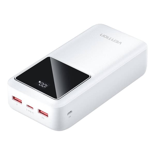 Powerbank Vention FHMW0 30000 mAh, 22,5 W (hvid)