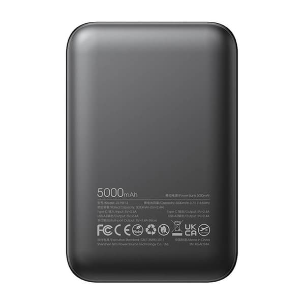 Joyroom Powerbank JR-PBF13; 2,4A LED, 5000mAh (svart)