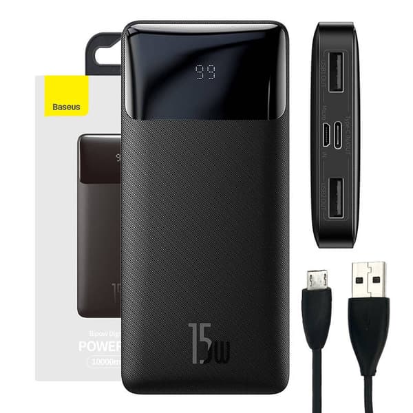 Powerbank Baseus Bipow 10000mAh, 15W (sort)