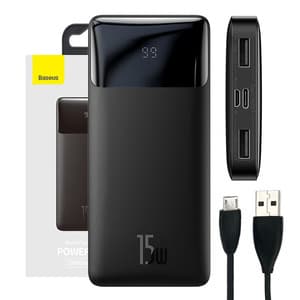 Powerbank Baseus Bipow 10000mAh, 15W (sort) Sort