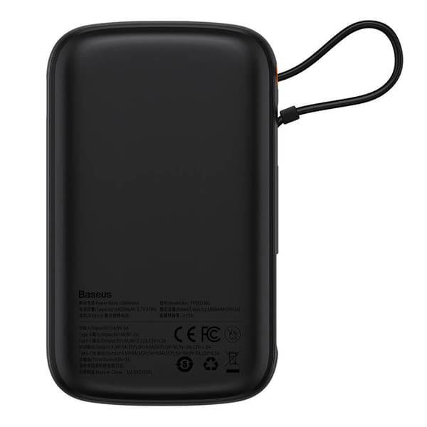 Powerbank Baseus Qpow PRO med kabel, 10000mAh, 22,5W (sort)