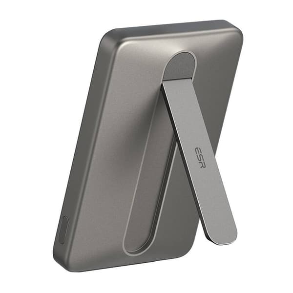 ESR Qi2 MagSlim 5000 mAh magnetisk powerbank med stativ (sand)