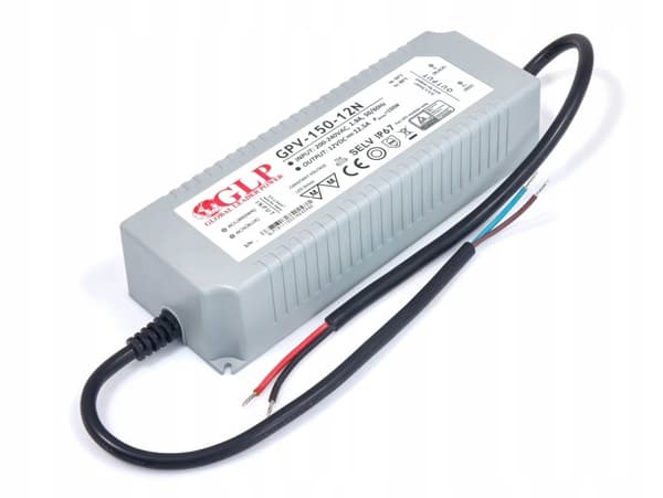 LED-strömförsörjning Hermetisk spänning GPV 150W 12.50A 12V DC IP67 GPV-150-12