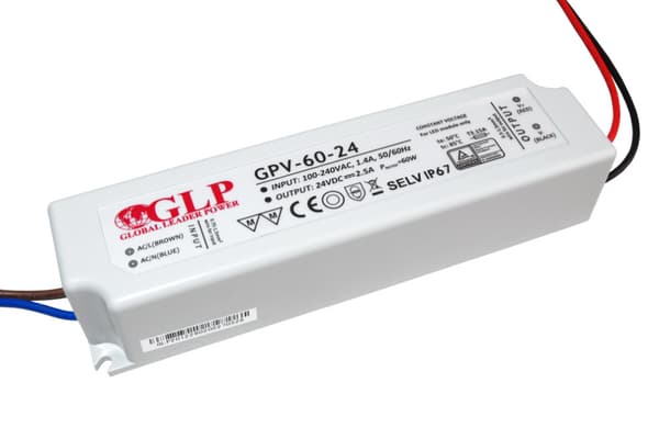 LED strømforsyning hermetisk GPV-afbryder IP67 DC 24V 2.5A GPV-60-24