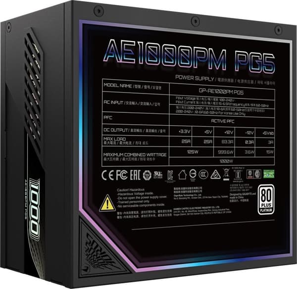 Strømforsyning Gigabyte Aorus Elite Platinum ATX 3.1 1000W