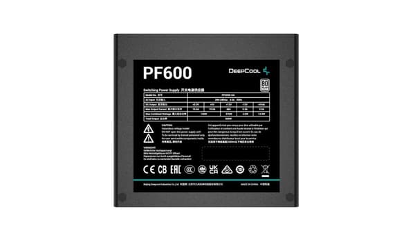 DeepCool PF600 strømforsyning 600 W 20+4-pin ATX ATX Sort
