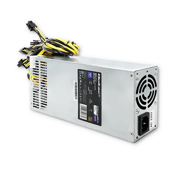 Qoltec 50177 PCI-E strømforsyning Smart 1600W | 80 Plus Gold - Data mining