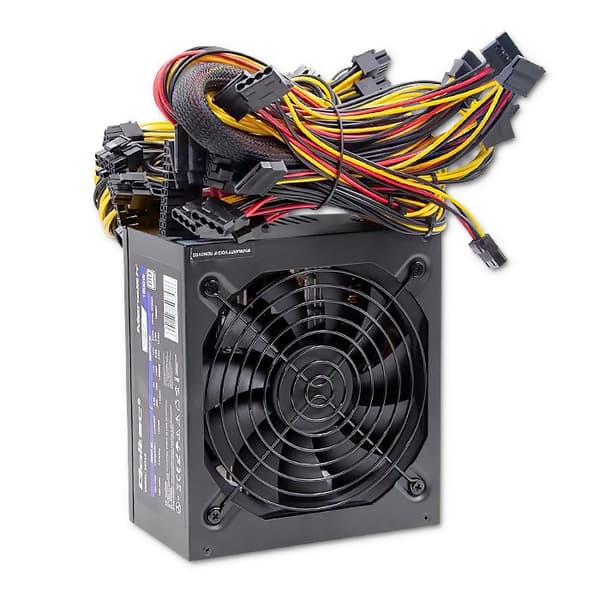 Qoltec 50348 ATX 1800W strømforsyning | 80 Plus Platinum | Gaming Miner Sort