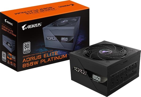 Gigabyte Aorus Elite Platinum ATX 3.1 850W strømforsyning Sort