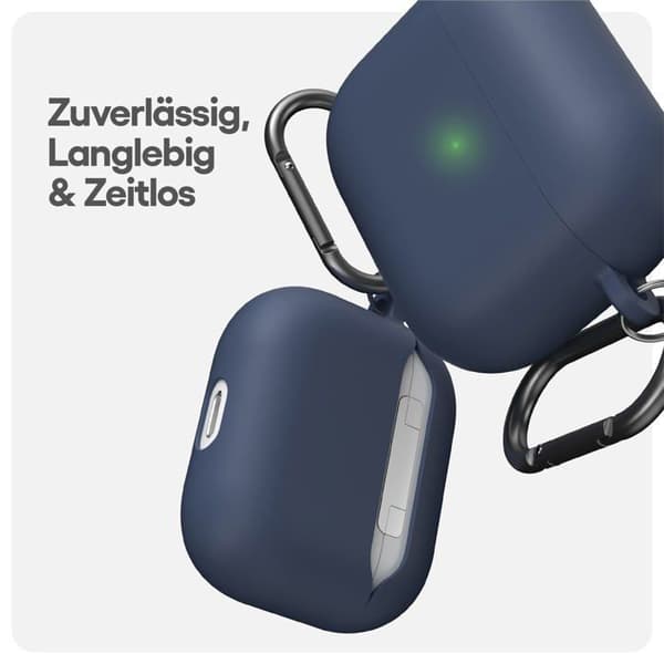 Keybudz fodraltillbehör - AP3S2MBLU - Hybridfodral för AirPods 3 med nyckelring Kompatibel med AirPod Pro (blå)