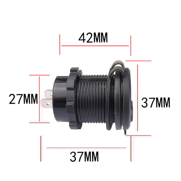 INF Voltmeter Switch Bilmodifiering Enkel QC3.0 Röd