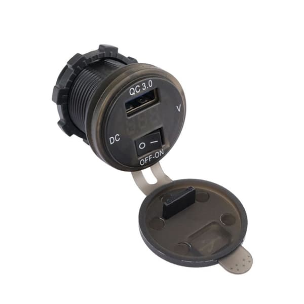INF Voltmeter Switch Bilmodifiering Enkel QC3.0 Röd