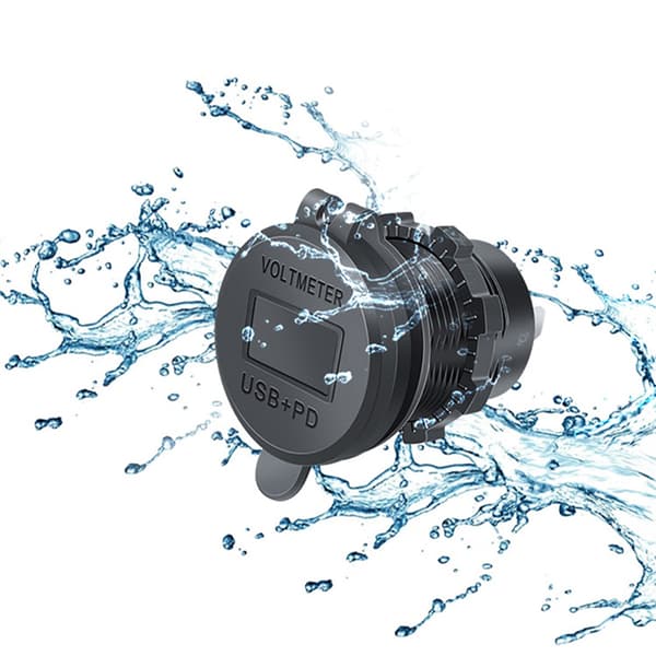 INF Hurtigopladende biloplader med voltmeter