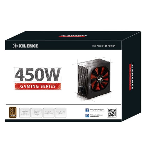 Xilence Performance A+ XN213 strømforsyning 450 W 20+4-pin ATX ATX Sort