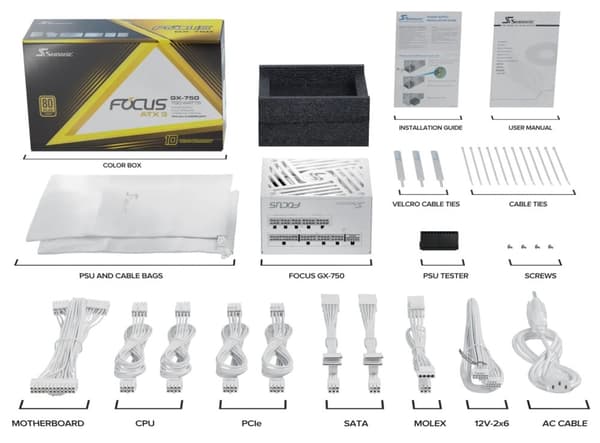 Seasonic Focus GX strømforsyning 750 W