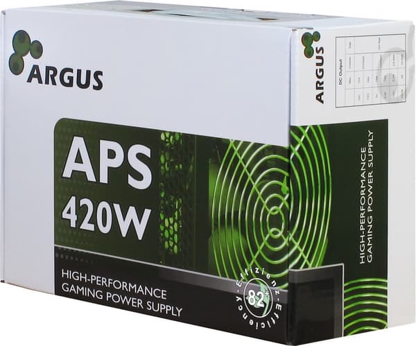 Virtalähde Inter-Tech Argus APS - 420 W - 115 - 230 V - 47 - 63 Hz - +12V1, +12V2, +3,3 V, +5 V, +5 Vsb, -12 V - Aktiivinen - 103 W