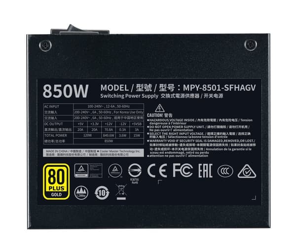 Cooler Master V850 SFX Gold strømforsyning 850 W 24-bens ATX Sort