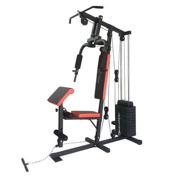 Kraftstation - hjemme fitness - med 45 kg vægt - 138x103x200 cm
